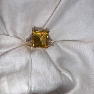 Imitation Canary Yellow Stone Ring